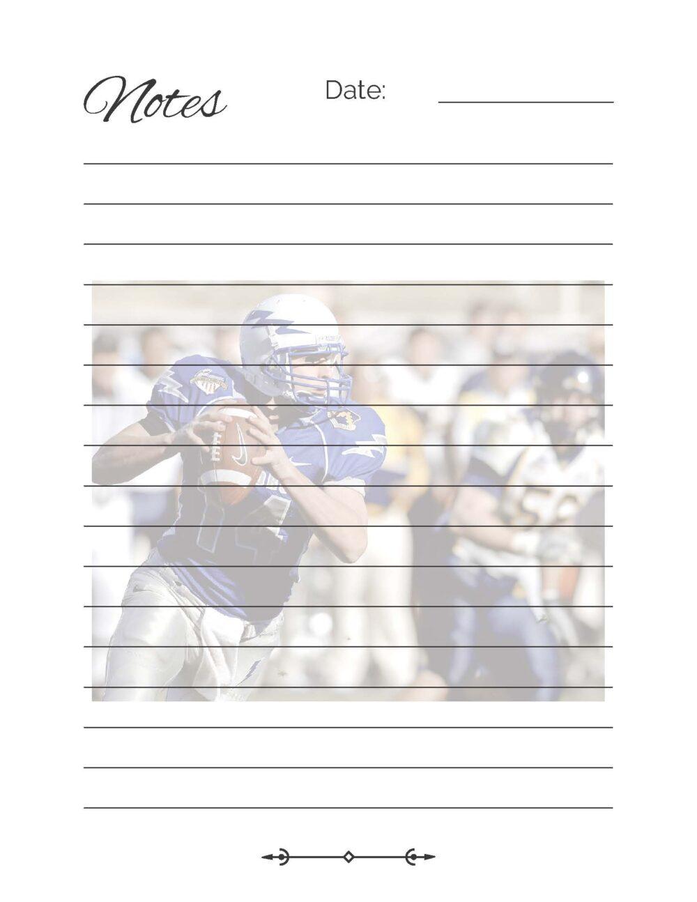 NOTE PAD: FOOTBALL THEMED NOTE PAD Paperback – October 11, 2022 - Image 3