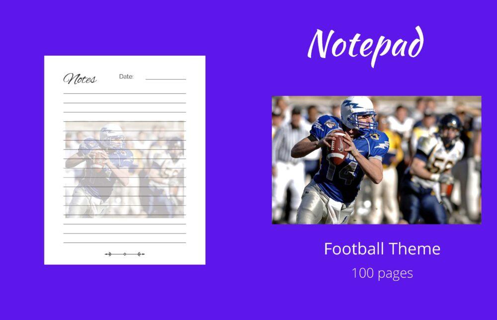 NOTE PAD: FOOTBALL THEMED NOTE PAD Paperback – October 11, 2022